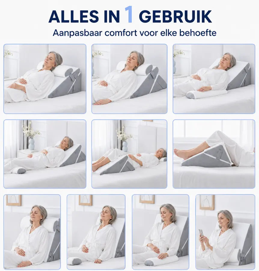 SteunWolk AEROSOL™ | 3-delig Verstelbare wigkussenset