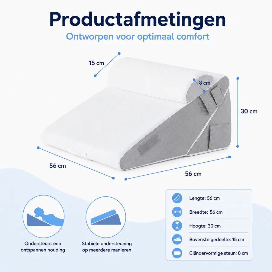 SteunWolk AEROSOL™ | 3-delig Verstelbare wigkussenset